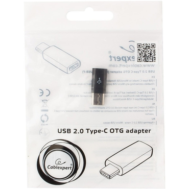 Переходник USB Type-C/USB MicroB (F), пакет Cablexpert, A-USB2-CMmF-01